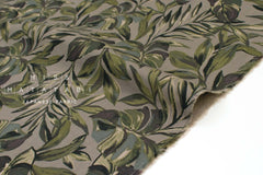 Japanese Fabric Garden at Monstera Leaves Linen Blend - A - 50cm