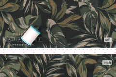 Japanese Fabric Garden at Monstera Leaves Linen Blend - E - 50cm