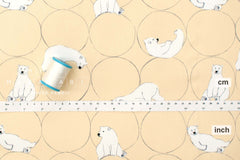 DEADSTOCK Japanese Fabric Contemplative Polar Bear - B - 50cm