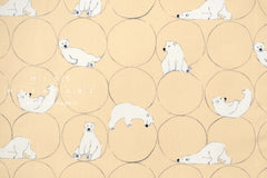 DEADSTOCK Japanese Fabric Contemplative Polar Bear - B - 50cm
