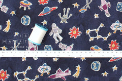Japanese Fabric A Day in Space - navy blue - 50cm
