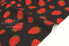 Japanese Fabric Giant Strawberries - black - 50cm