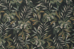 Japanese Fabric Garden at Monstera Leaves Linen Blend - E - 50cm