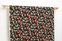 Japanese Fabric Hachiware Tuxedo Cat with Sakura - grey black - 50cm