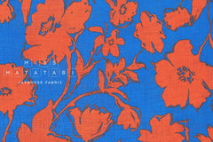 Japanese Fabric 100% linen Negative Flower - A - 50cm