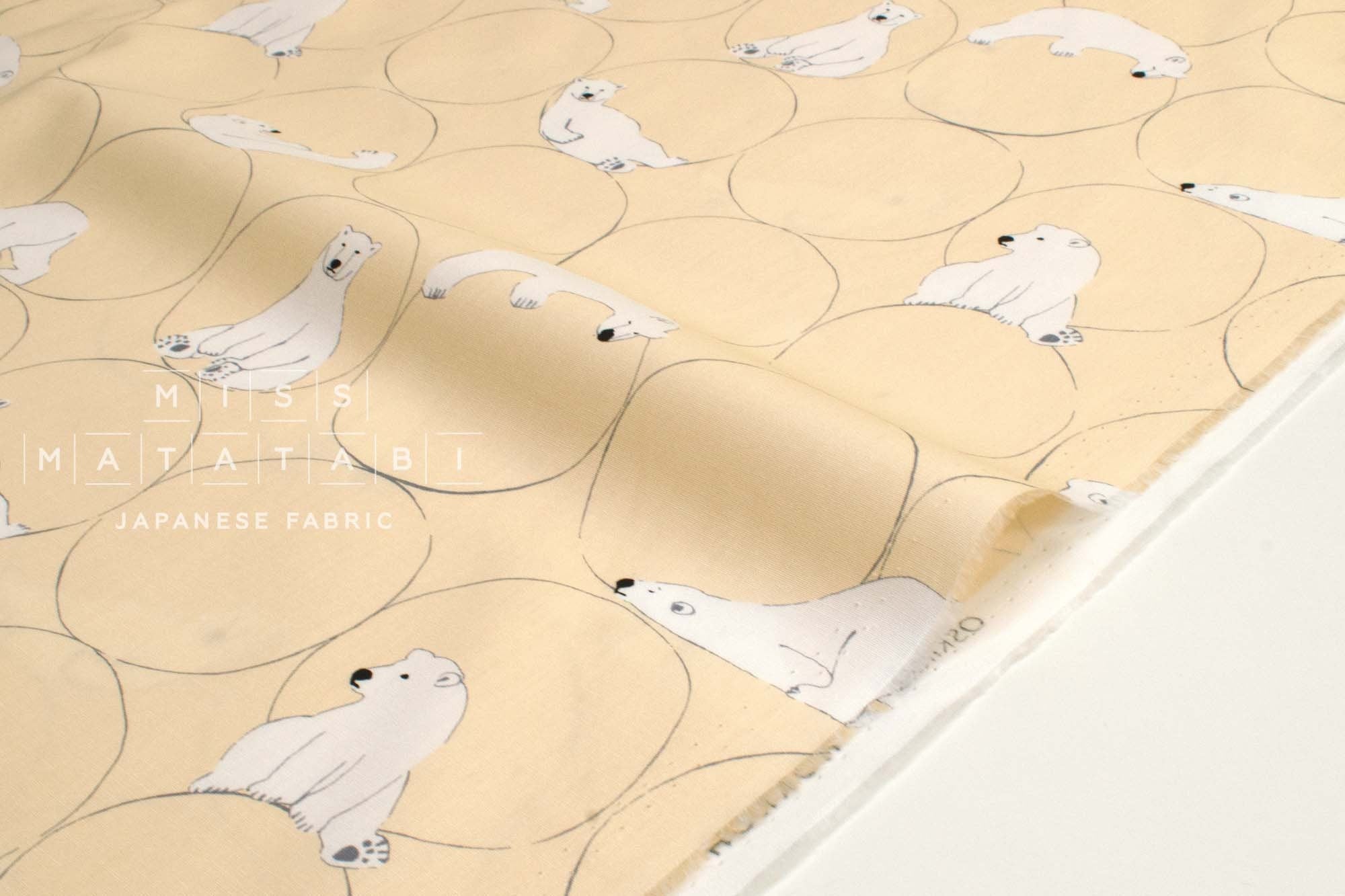 DEADSTOCK Japanese Fabric Contemplative Polar Bear - B - 50cm