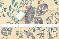 Japanese Fabric Akari Leaves Linen Blend - B - 50cm