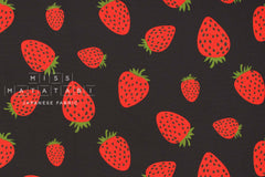 Japanese Fabric Giant Strawberries - black - 50cm