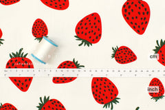 Japanese Fabric Giant Strawberries - white - 50cm