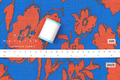 Japanese Fabric 100% linen Negative Flower - A - 50cm