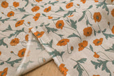 Japanese Fabric 100% linen Hokkoh Poppies III - orange - 50cm