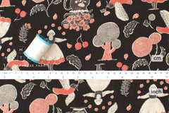 Japanese Fabric Kokka Sanae Sugimoto Humming Flower - E - 50cm