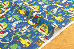 Japanese Fabric Polar Bear and Penguin Go Camping - E - 50cm
