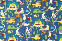 Japanese Fabric Polar Bear and Penguin Go Camping - E - 50cm