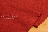 Japanese Fabric Shokunin Collection Sun-Dried Embroidered Rose Cotton Batiste - brick red - 50cm