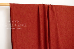 Japanese Fabric Shokunin Collection Sun-Dried Embroidered Rose Cotton Batiste - brick red - 50cm