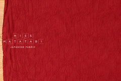 Japanese Fabric Shokunin Collection Sun-Dried Embroidered Rose Cotton Batiste - brick red - 50cm