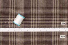 Japanese Fabric Shokunin Collection Yarn-Dyed Plaid - rustic brown - 50cm