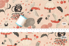 Japanese Fabric Kokka Sanae Sugimoto Humming Flower - B - 50cm