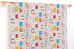 Japanese Fabric Ukiyo-e Kuniyoshi Style Cat Proverbs - B - 50cm