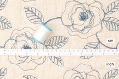 Japanese Fabric Shokunin Collection Yarn-Dyed Embroidered Linen Blend Voile - natural - 50cm