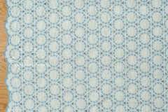 Japanese Fabric Embroidered Scallop Selvedge Broderie Anglaise - light blue - 50cm