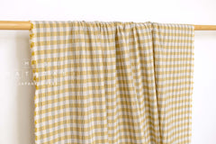 Japanese Fabric Shokunin Collection Yarn-Dyed Check - butter - 50cm