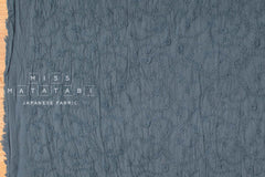 Japanese Fabric Shokunin Collection Sun-Dried Embroidered Vines Cotton Batiste - grey blue - 50cm