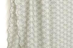 Japanese Fabric Embroidered Scallop Selvedge Broderie Anglaise - grey - 50cm