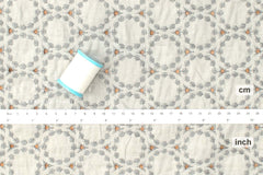 Japanese Fabric Embroidered Scallop Selvedge Broderie Anglaise - grey - 50cm