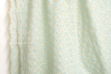 Japanese Fabric Embroidered Scallop Selvedge Broderie Anglaise - light aqua - 50cm