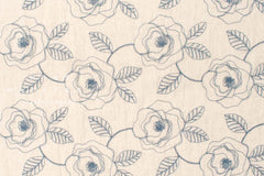 Japanese Fabric Shokunin Collection Yarn-Dyed Embroidered Linen Blend Voile - natural - 50cm