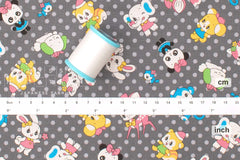 Japanese Fabric Retro Pop Friends - grey - 50cm