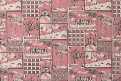 Japanese Fabric Castles Linen Blend - pink - 50cm