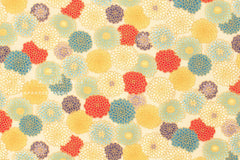 Japanese Fabric Little Chrysanthemum Kiku - A metallic - 50cm