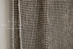 Japanese Fabric Shokunin Collection Yarn-Dyed Small Gingham - black - 50cm