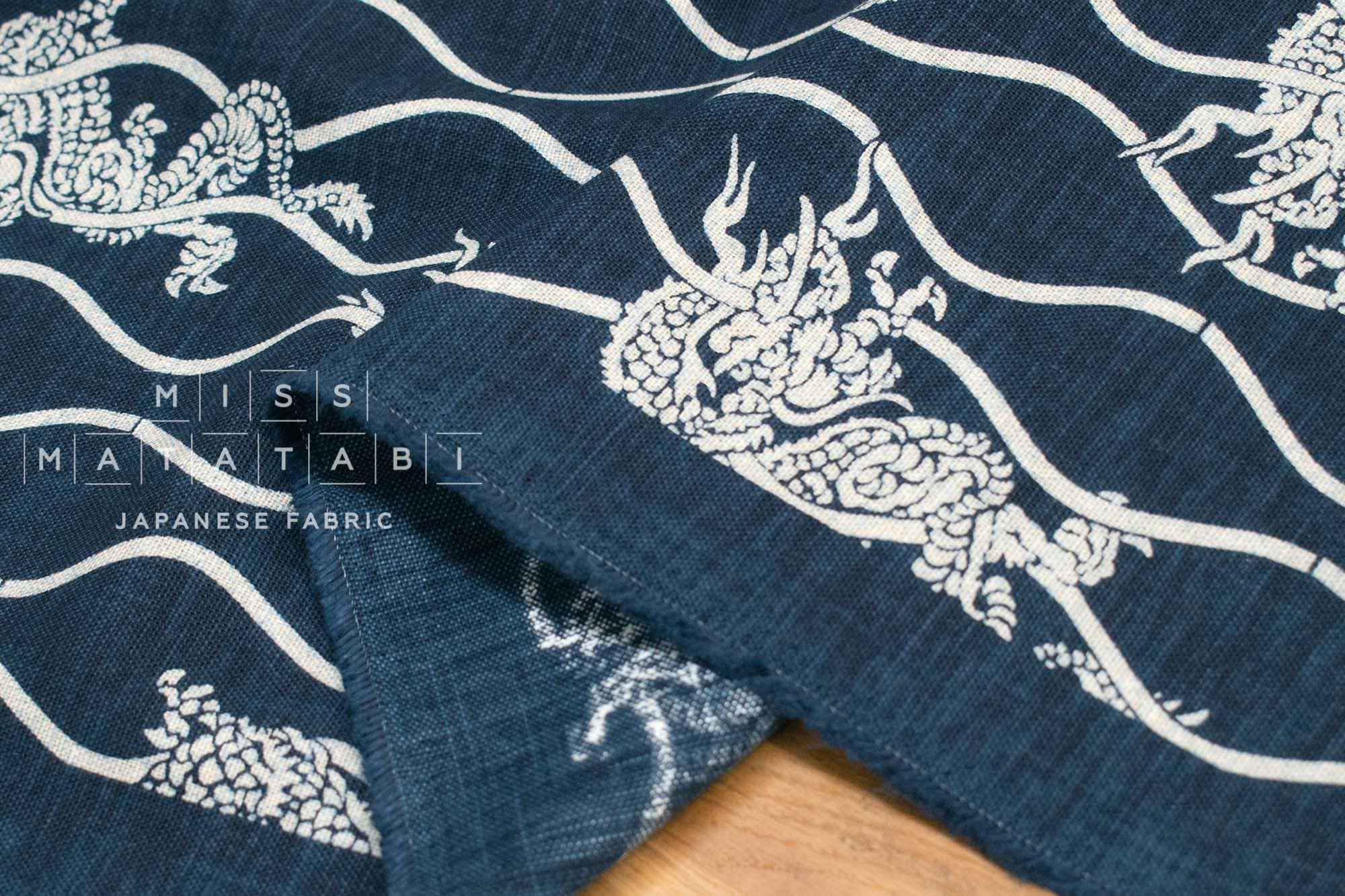 Japanese Fabric Ryu Dragon - 9A - 50cm