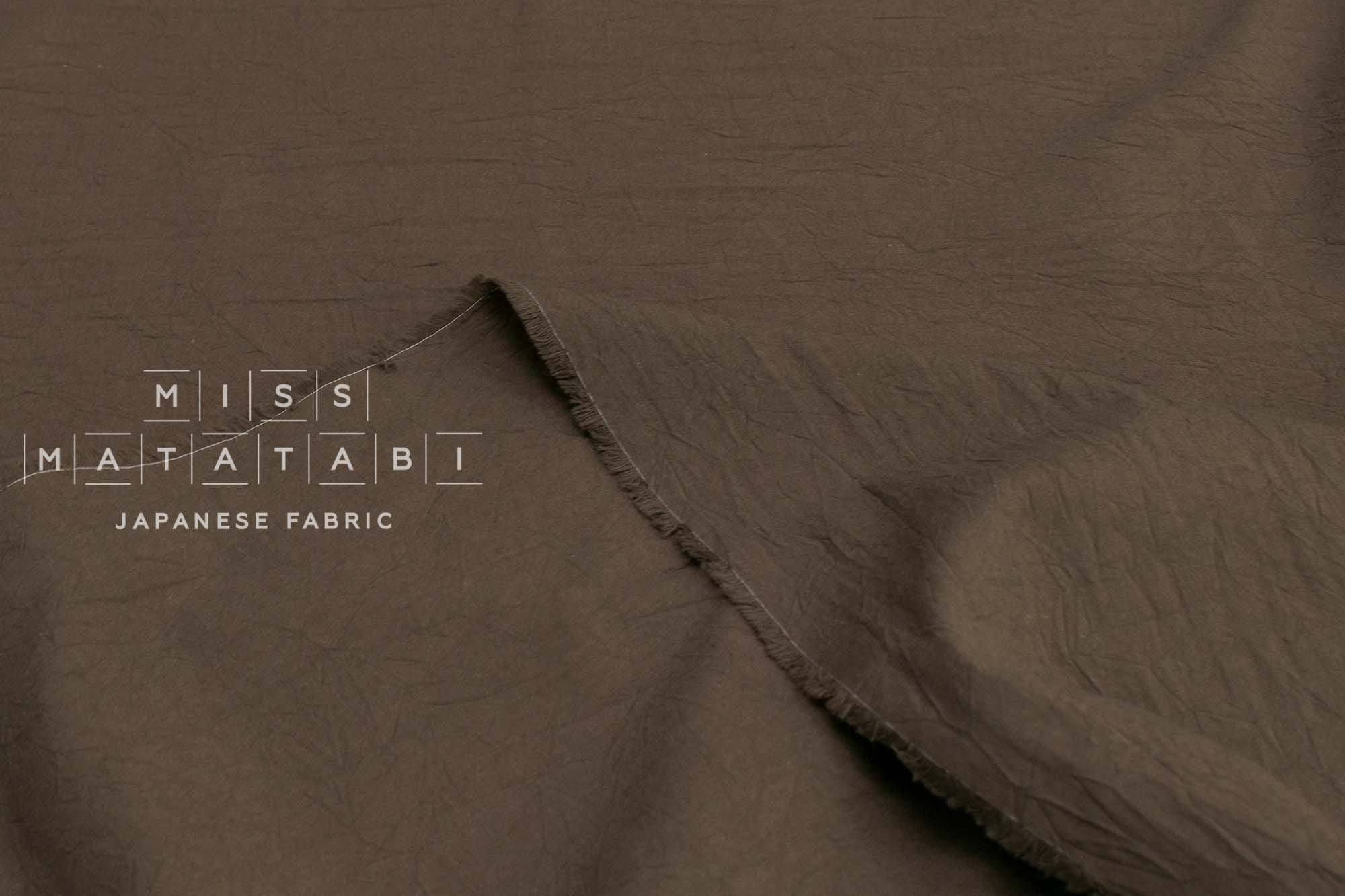 Japanese Fabric Washed Cotton - brown 214 - 50cm