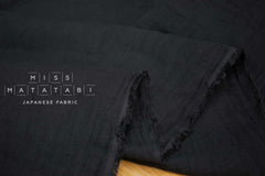 Japanese Fabric Shokunin Collection Yarn-Dyed Sun-Dried Double Gauze - black - 50cm