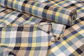 DEADSTOCK Japanese Fabric 100% Linen Check Plaid - 7 -  50cm