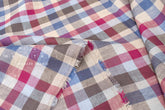 DEADSTOCK Japanese Fabric 100% Linen Check Plaid - 33 - 50cm