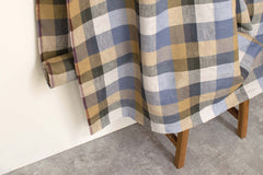 DEADSTOCK Japanese Fabric 100% Linen Check Plaid - 23 -  50cm