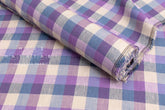DEADSTOCK Japanese Fabric 100% Linen Check Plaid - 6 -  50cm