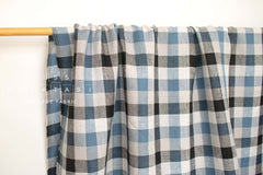 DEADSTOCK Japanese Fabric 100% Linen Check Plaid - 2 - 50cm
