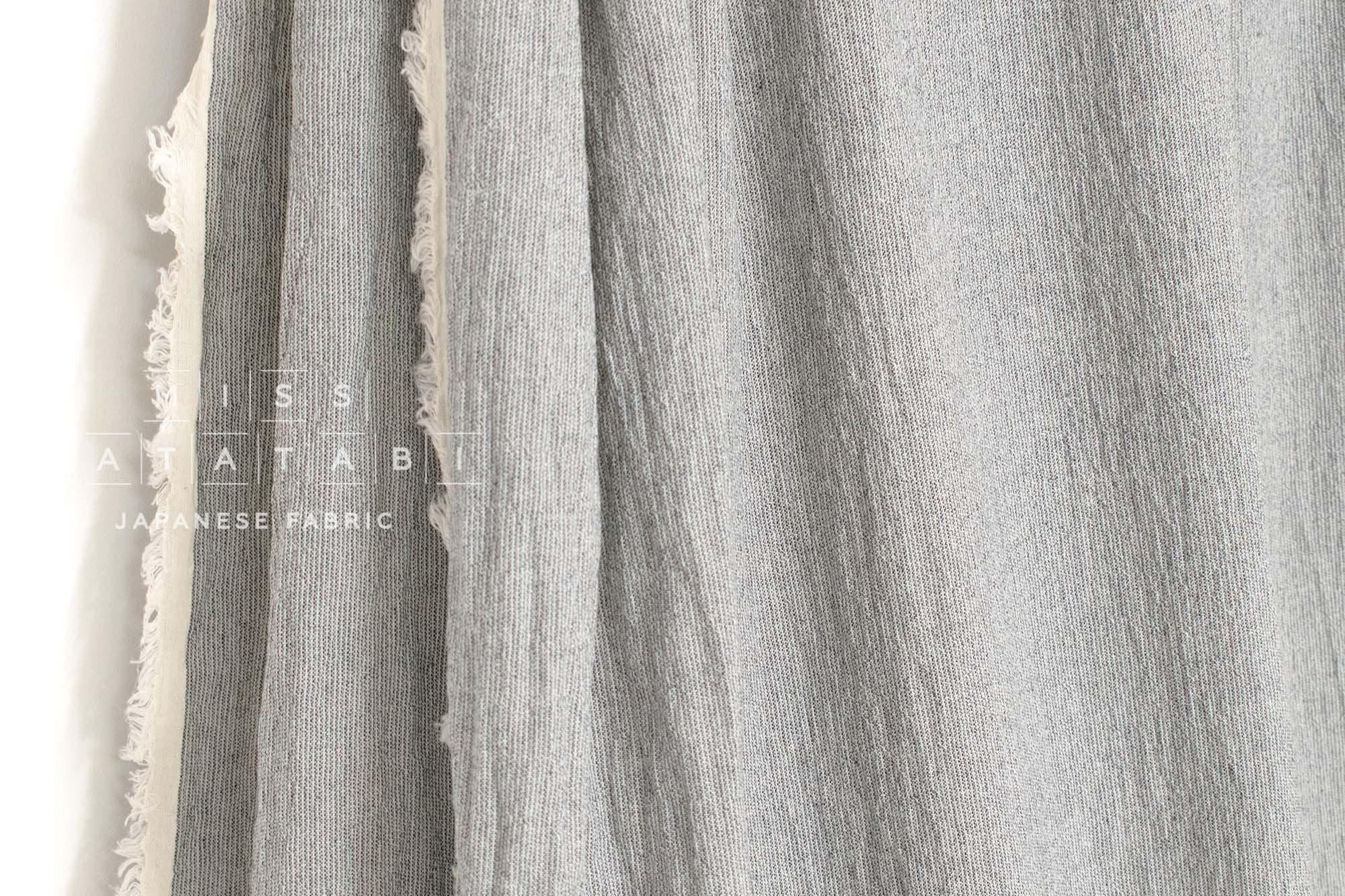 Japanese Fabric Shokunin Collection Yarn-Dyed textured cotton - navy blue - 50cm