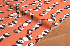 Japanese Fabric Panda Climb - coral peach - 50cm
