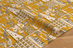 Japanese Fabric Castles Linen Blend - mustard - 50cm