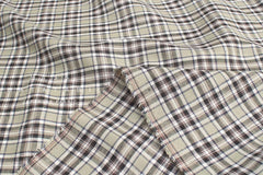 DEADSTOCK Japanese Fabric 100% Linen Check Plaid - 31 - 50cm