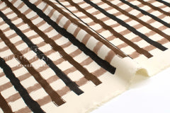 Japanese Fabric Recycled Cotton Canvas Check - E - 50cm