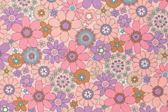 Japanese Fabric Retro Vintage Flowers - C - 50cm
